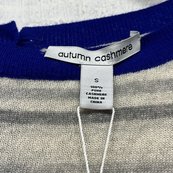 NEW AUTUMN CASHMERE Striped Cashmere Sweater sz small - Picture 6 of 8